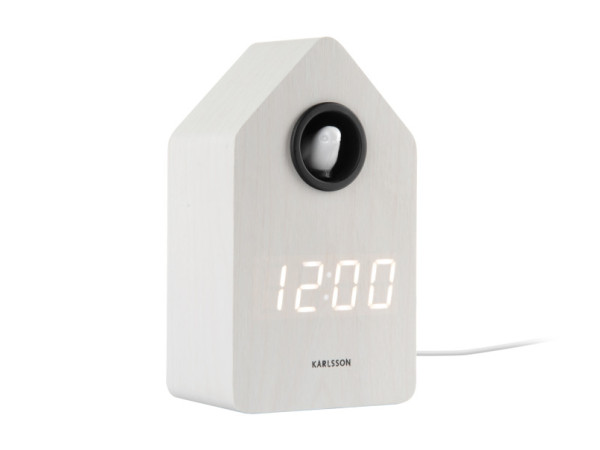 Budík Cuckoo LED Karlsson KA6061WH, 16cm Budík Cuckoo LED Karlsson KA6061WH, 16cm
