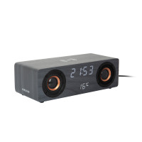 Budík, rádio a nabíjačka telefónu Karlsson KA6059BK, 25cm Budík, rádio a nabíjačka telefónu Karlsson KA6059BK, 25cm