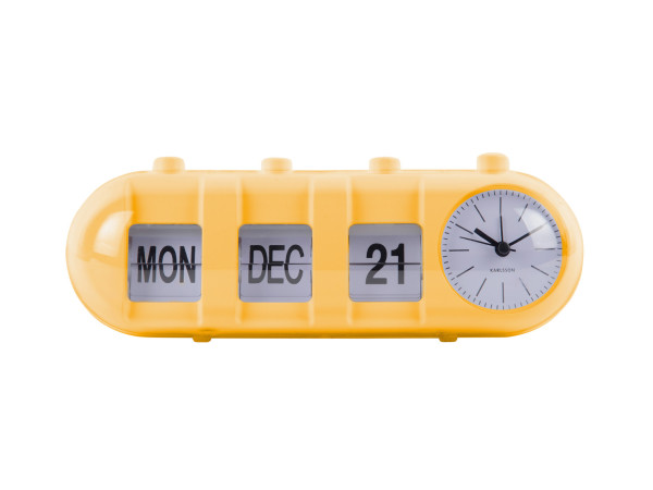 Budík Retro Tube Calendar Flip Karlsson KA6045BY, 10cm Budík Retro Tube Calendar Flip Karlsson KA6045BY, 10cm