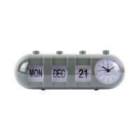 Budík Retro Tube Calendar Flip Karlsson KA6045GR, 10cm