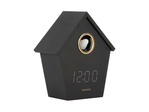 Budík Riqueza Cuckoo LED Karlsson KA6124BK, 15cm Budík Riqueza Cuckoo LED Karlsson KA6124BK, 15cm