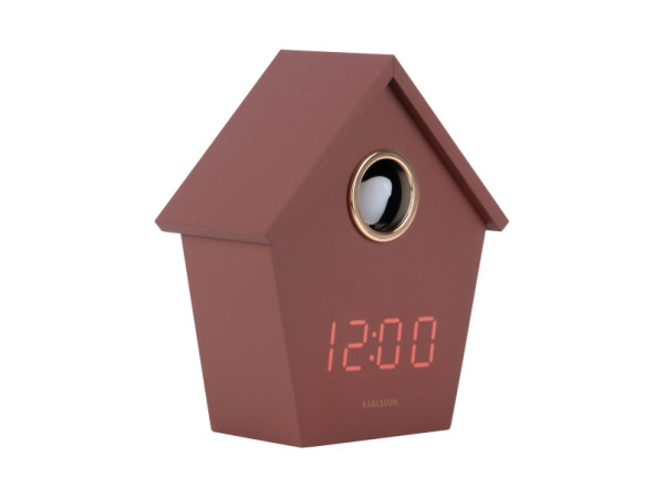 Budík Riqueza Cuckoo LED Karlsson KA6124RD, 15cm Budík Riqueza Cuckoo LED Karlsson KA6124RD, 15cm