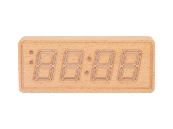 Digitálne hodiny Karlsson Solid Wood Engraved KA6024WD, 8cm