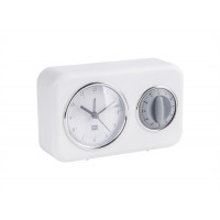 Kuchynské hodiny s časovačom Present Time Nostalgia, PT3375WH, 17cm Kuchynské hodiny s časovačom Present Time Nostalgia, PT3375WH, 17cm