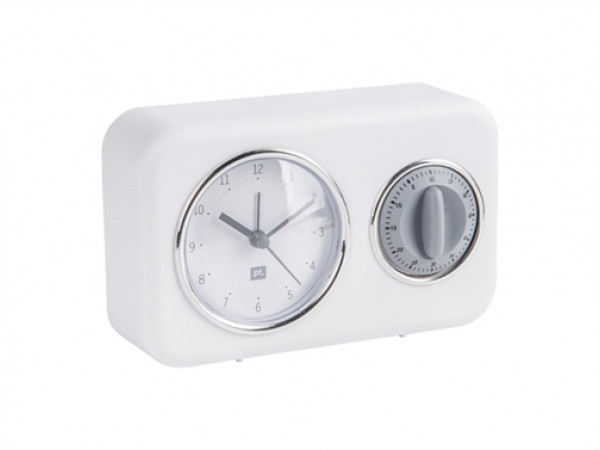 Kuchynské hodiny s časovačom Present Time Nostalgia, PT3375WH, 17cm
