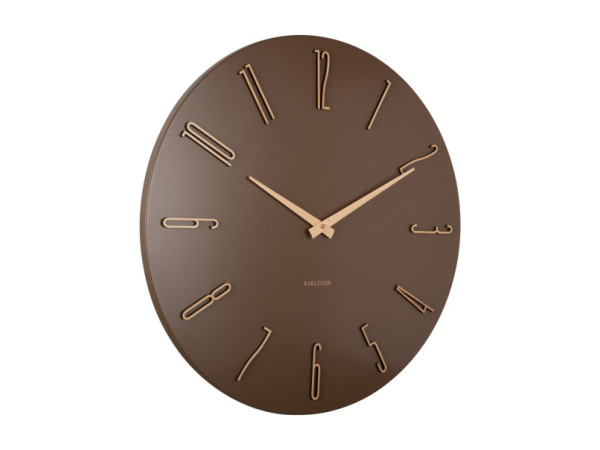 Karlsson Esmerado KA6073BR 60 cm – minimalistické nástenné hodiny v hnedej Karlsson Esmerado KA6073BR 60 cm – minimalistické nástenné hodiny v hnedej