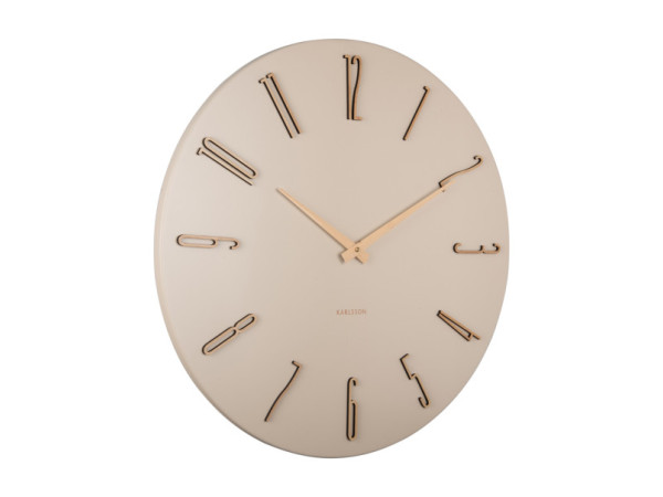 Karlsson Esmerado KA6073WH 60 cm – minimalistické nástenné hodiny v jemnej béžovej Karlsson Esmerado KA6073WH 60 cm – minimalistické nástenné hodiny v jemnej béžovej