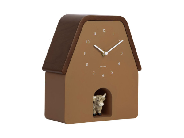 Nástenné hodiny Highland Cow Cuckoo Karlsson KA6162BR, hnedá Nástenné hodiny Highland Cow Cuckoo Karlsson KA6162BR, hnedá