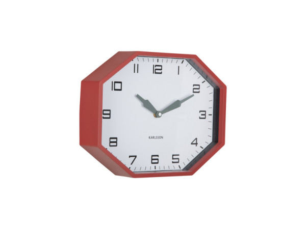 Nástenné hodiny Modern Factory Octagon Karlsson KA6067RD, 32cm