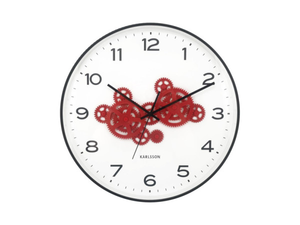 Nástenné hodiny Open Gear Karlsson KA6093BK, 41cm Nástenné hodiny Open Gear Karlsson KA6093BK, 41cm