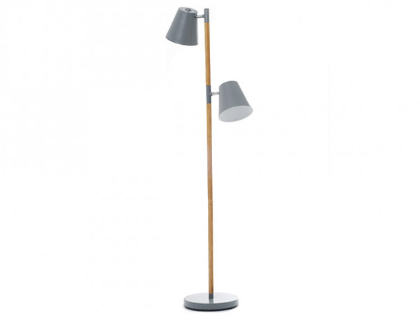 Podlahová lampa Leitmotiv Rubi 150cm, šedá farba