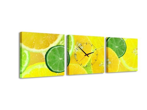 3 dielne obrazové hodiny, Citrus, 35x105cm 3 dielne obrazové hodiny, Citrus, 35x105cm