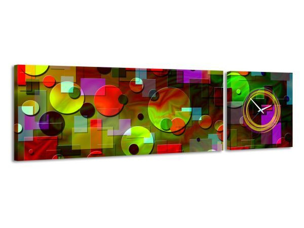 2-dielny obraz s hodinami, Element, 158x46cm
