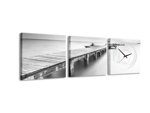 3 dielne obrazové hodiny Bridge to Nowhere, 35x105cm