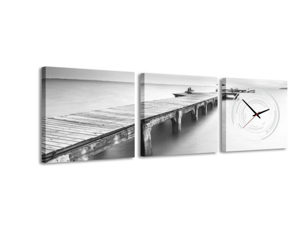 3 dielne obrazové hodiny Bridge to Nowhere, 35x105cm 3 dielne obrazové hodiny Bridge to Nowhere, 35x105cm