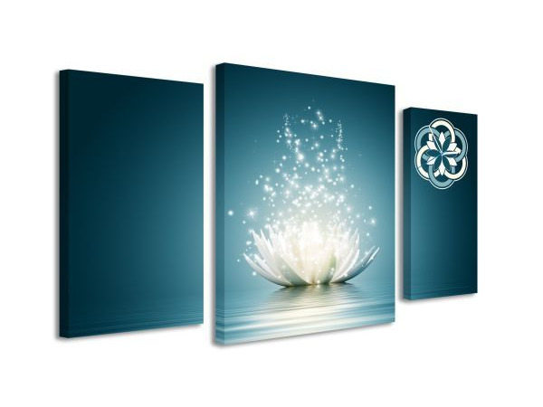 3 dielne obrazové hodiny, LOTUS FLOWER, 60x95cm 3 dielne obrazové hodiny, LOTUS FLOWER, 60x95cm