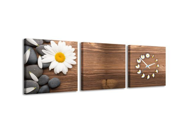 3 dielne obrazové hodiny, Daisy, 35x105cm 3 dielne obrazové hodiny, Daisy, 35x105cm