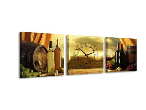 3 dielne obrazové hodiny, Vinica, 35x105cm 3 dielne obrazové hodiny, Vinica, 35x105cm