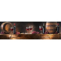 Obraz na plátne Panoráma, Wood & Wine Red, 158x46cm