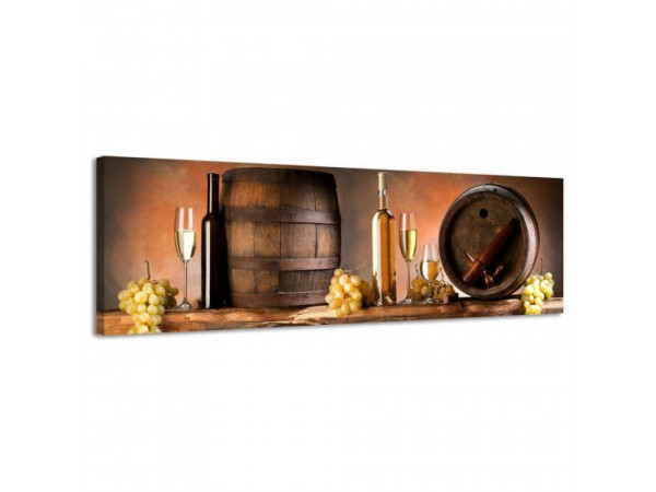 Obraz na plátne Panoráma, Wood & Wine, 158x46cm Obraz na plátne Panoráma, Wood & Wine, 158x46cm