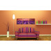 3-dielny obraz s hodinami, Purple, 30x105cm 3-dielny obraz s hodinami, Purple, 30x105cm