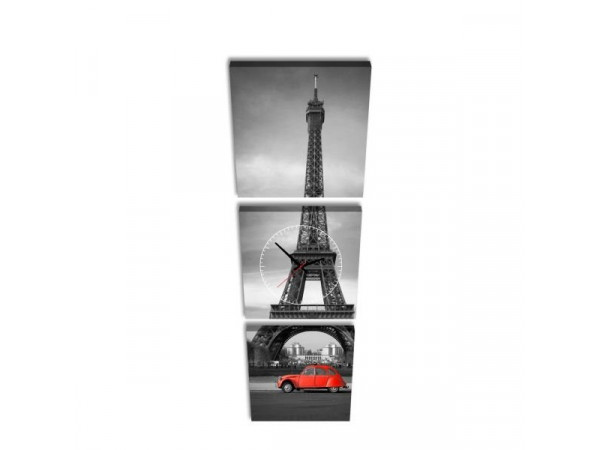 3 dielne obrazové hodiny, Paris, 35x105cm