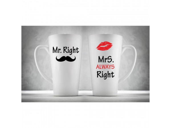 Hrnčeky pre páry Latte, Mr & Mrs Right, 2ks x 450ml Hrnčeky pre páry Latte, Mr & Mrs Right, 2ks x 450ml