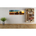 3-dielny obraz s hodinami, Slony, 35x105cm 3-dielny obraz s hodinami, Slony, 35x105cm