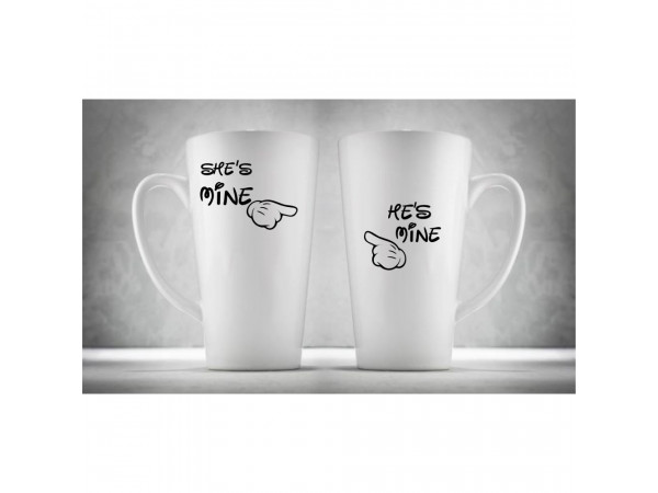 Hrnčeky pre páry Latte, She's mine, 2ks x 450ml Hrnčeky pre páry Latte, She's mine, 2ks x 450ml