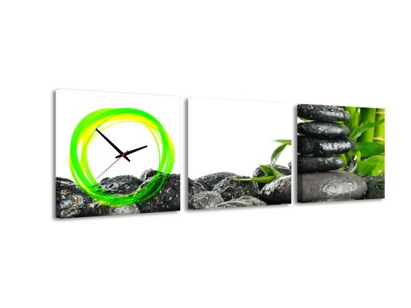 3 dielne obrazové hodiny Zen, 35x105cm