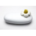Multifunkčné púzdro Qualy Blossom Pebble Box, biele-biele, so sponkami