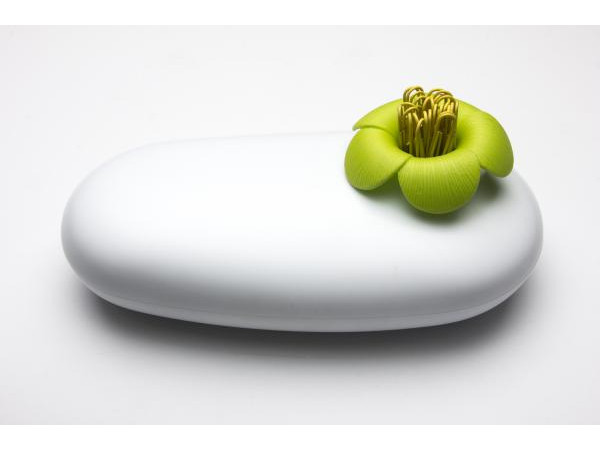 Multifunkčné púzdro Qualy Blossom Pebble Box, biele-zelené, so sponkami Multifunkčné púzdro Qualy Blossom Pebble Box, biele-zelené, so sponkami