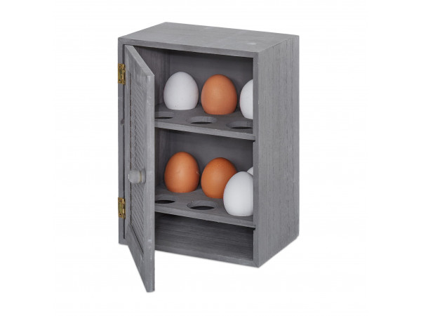 Drevená skrinka na vajíčka RD7986, šedá