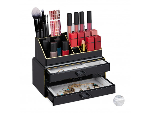 Organizér na make-up so šperkovnicou RD2213, čierna Organizér na make-up so šperkovnicou RD2213, čierna