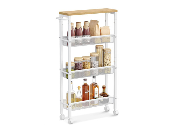 Kuchynský vozík so 4 úrovňami 13cm RD52111, biela