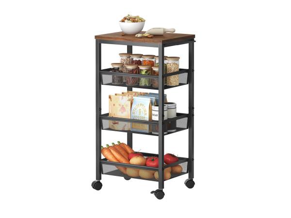 Kuchynský vozík so 4 úrovňami 22cm RD52111, čierna