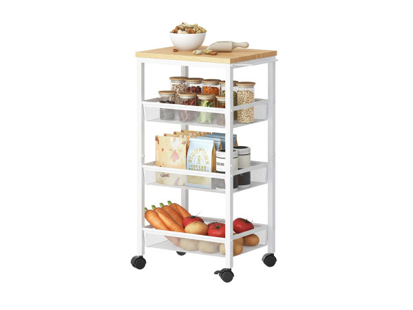 Kuchynský vozík so 4 úrovňami 22cm RD52111, biela