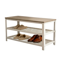 Lavica na topánky s 2 úrovňami L RD52250, biela