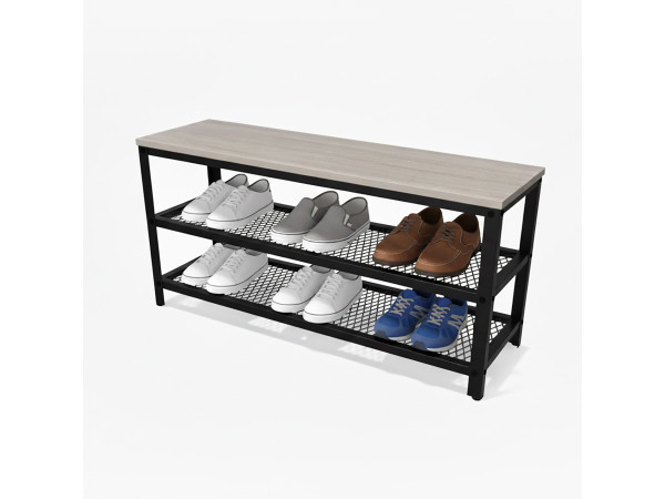 Lavica na topánky s 2 úrovňami XL RD52250, čierna Lavica na topánky s 2 úrovňami XL RD52250, čierna