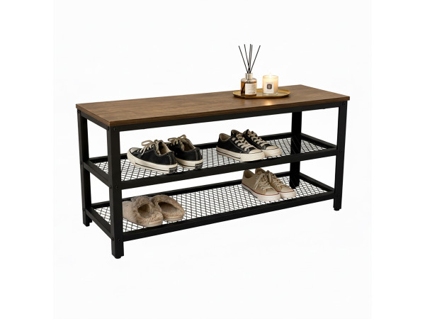 Lavica na topánky s 2 úrovňami XL RD52250, hnedá Lavica na topánky s 2 úrovňami XL RD52250, hnedá