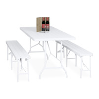 Set skladacieho záhradného nábytku RD49587, biela Set skladacieho záhradného nábytku RD49587, biela