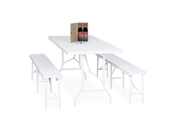 Set skladacieho záhradného nábytku RD49587, biela Set skladacieho záhradného nábytku RD49587, biela