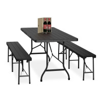 Set skladacieho záhradného nábytku RD49587, čierna Set skladacieho záhradného nábytku RD49587, čierna