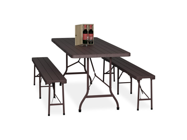 Set skladacieho záhradného nábytku RD49587, hnedá Set skladacieho záhradného nábytku RD49587, hnedá