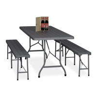 Set skladacieho záhradného nábytku RD49587, šedá Set skladacieho záhradného nábytku RD49587, šedá