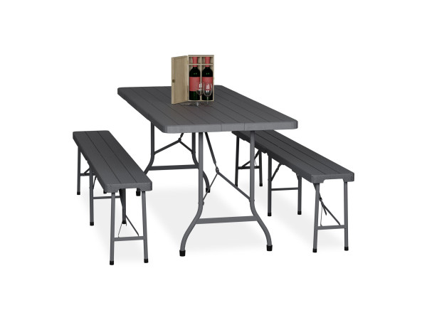 Set skladacieho záhradného nábytku RD49587, šedá Set skladacieho záhradného nábytku RD49587, šedá
