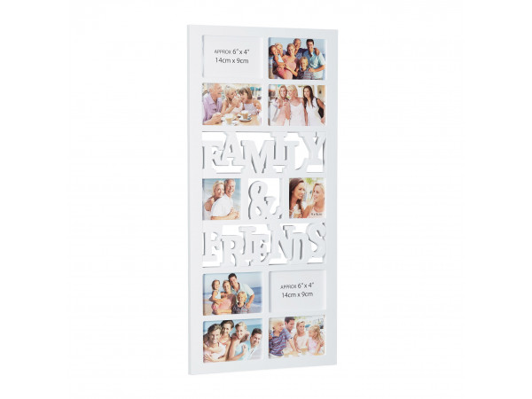 Fotorám Family and Friends na 10 fotiek, biely, 75x35cm