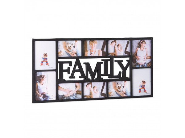 Fotorám Family na 10 fotiek, čierny RD1854, 72x36cm Fotorám Family na 10 fotiek, čierny RD1854, 72x36cm