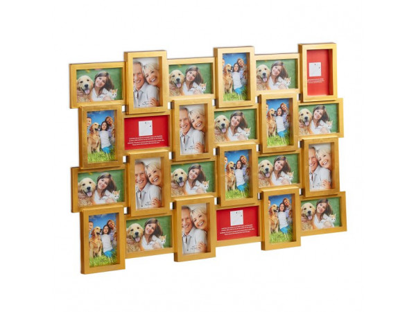Multirám na 24 fotiek XXL, RD1954, 86x59cm, zlatý Multirám na 24 fotiek XXL, RD1954, 86x59cm, zlatý