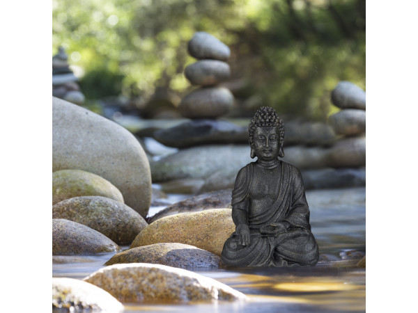Soška sediaci Buddha, RD5657 18 cm, čierna Soška sediaci Buddha, RD5657 18 cm, čierna
